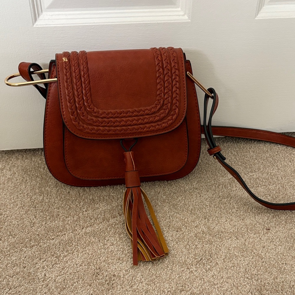 Boho Brown Tassel Crossbody Bag